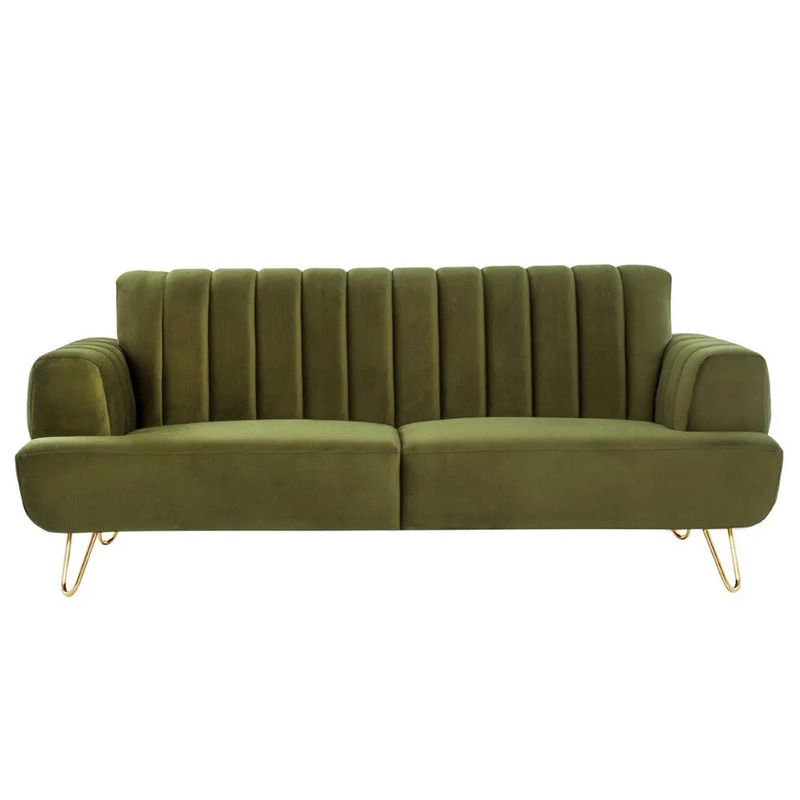 

Danube Home Hayword Fabric Sofa, Triple Seater, Olive Green