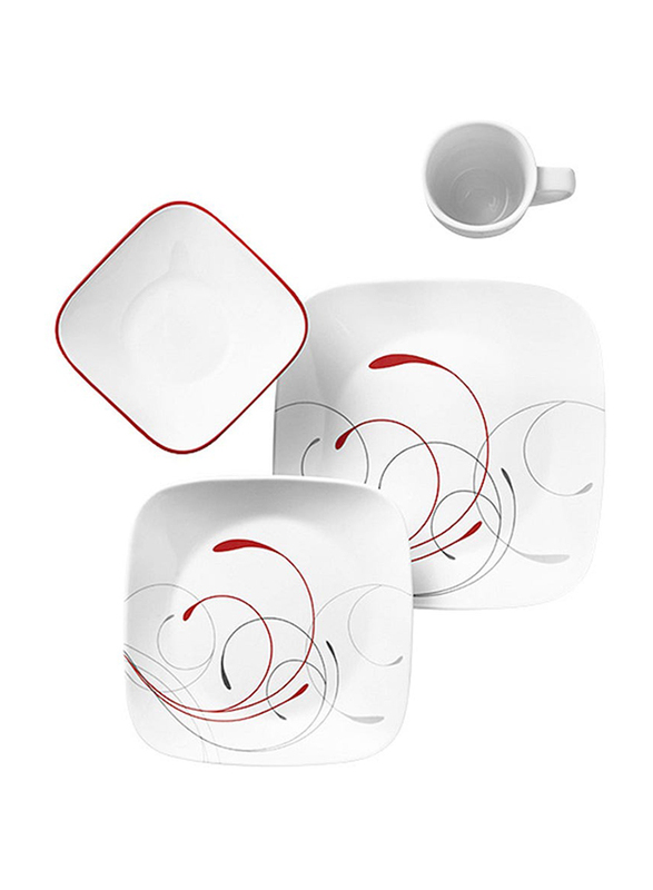 

Danube Home 16-Piece Corelle Splendour Square Dinner Set, White