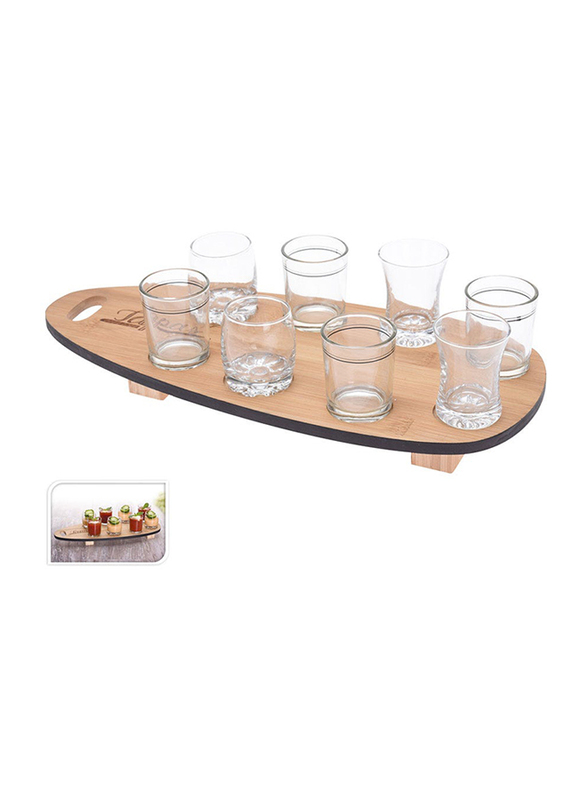 

Danube Home 9-Piece Serving Set, 210000730, Beige/Clear
