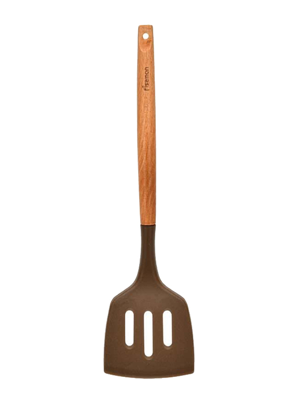 

Danube Home KW-2168 Slotted Turner with Wooden Handle, Brown