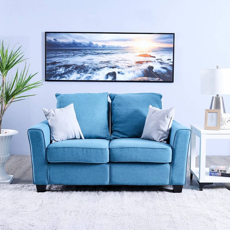 Danube Home Alessandra Fabric Sofa, Two Seater, Turquoise