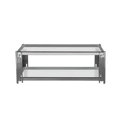 Danube Home Naill Coffee Table, Stainless Steel Silver