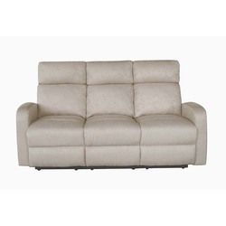 Danube Home Verona 3 Seater Manual Fabric Recliner, Beige