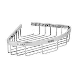 Danube Home Milano Stainless Steel Corner Single Basket Thea, Silver