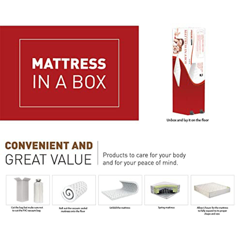 Danube Home Mattress, Single, IM NT B-9H26, White