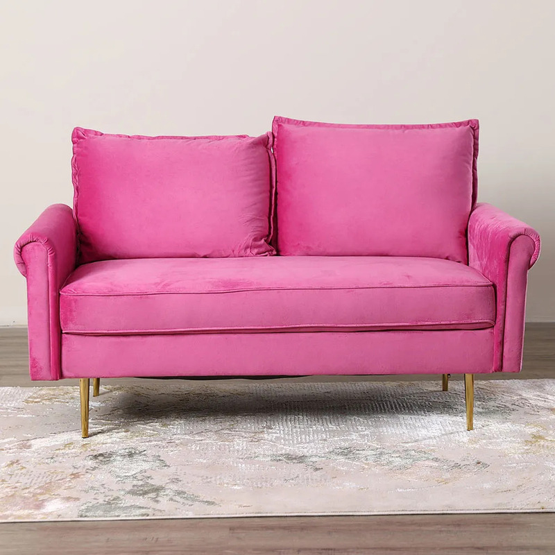Danube Home Sorceris 2 Seater Fabric Sofa, Pink