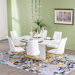 Danube Home Annaliza 1+6 Dining Set, White
