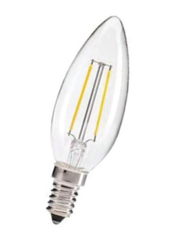Danube Home Milano 4W Led Filament Candle Lamp with 0 Tip, Clear
