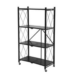 Danube Home Encila 4 Tier Foldable Shelf, Black