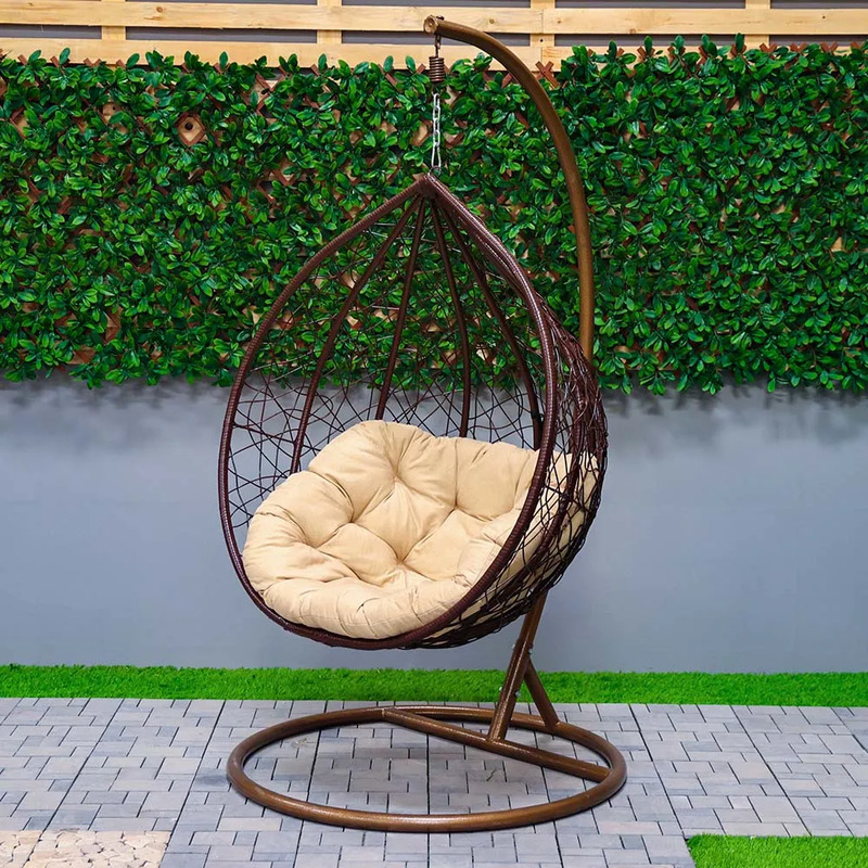 Danube Home Archi Swing Chair, Brown/Beige