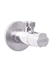 Danube Home Milano Brass Angle Valve Crown, Silver