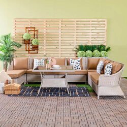Danube Home 7-Seater Alvea Luxury Corner Sofa Set, Beige