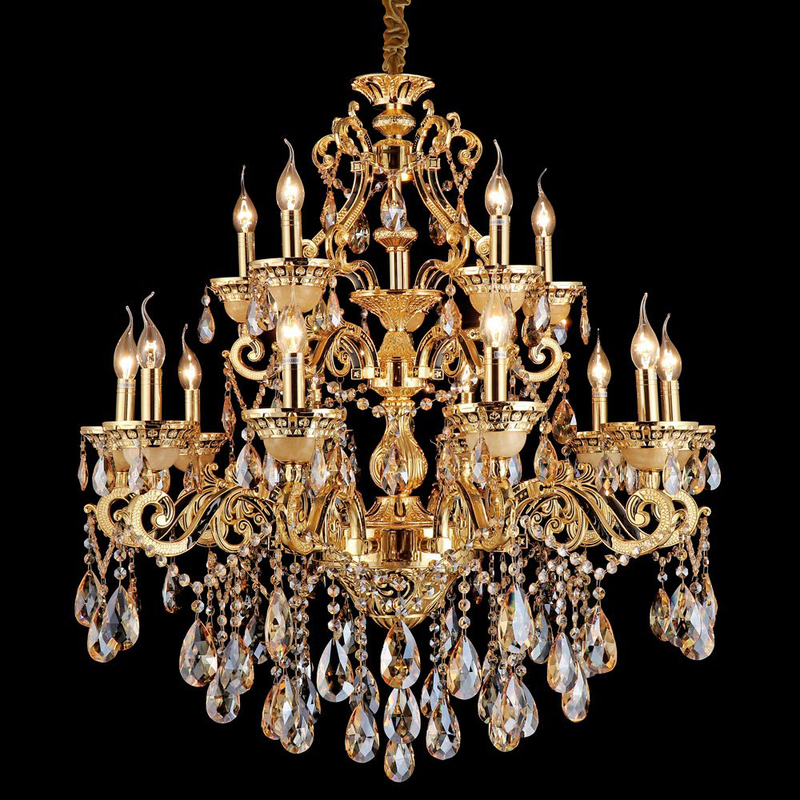 

Danube Home Maria Candle Hanging Chandelier, Gold