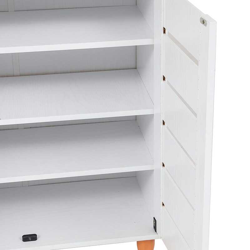 Danube Home Ricky 2 Door Shoe Rack, White Ash