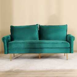 Danube Home Sorceris Fabric Sofa, Three Seater, Emerald Green