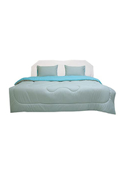 Danube Home 4-Piece Urbane Reversible Comforter Set, King, Blue