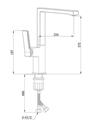 Danube Home Milano Teriz Sink Mixer, Matt Gold