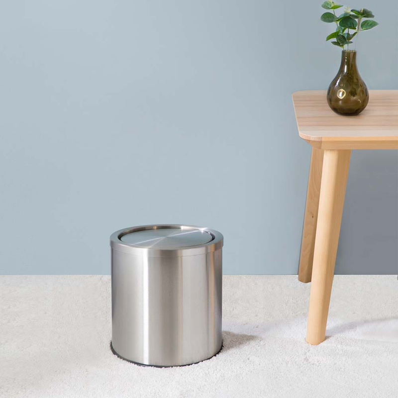 

Other Brand Danube Home Falcon 6L Swing Dustbin Stainless Steel, SK13092A-002, Matte Finish Silver