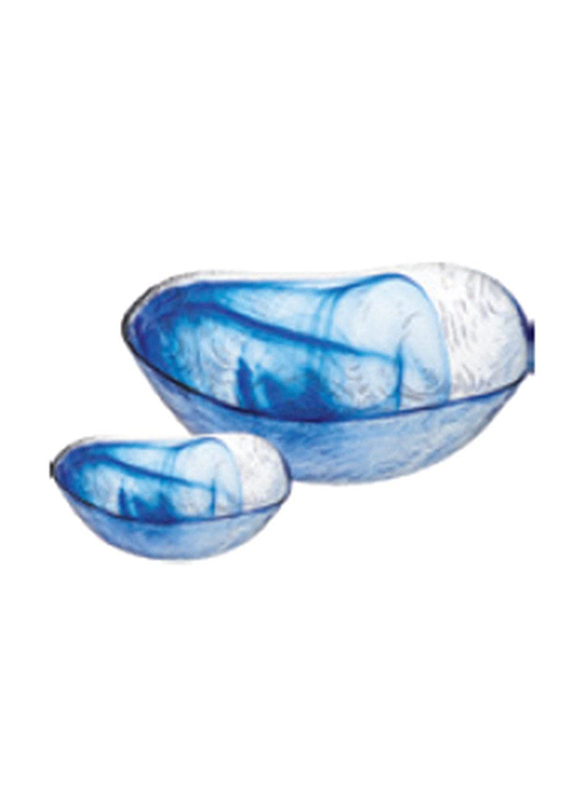 

Danube Home Pasabache Linden Batik Bowl Set, 7 Pieces, Blue/Transparent