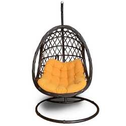 Danube Home Julia Swing Chair, Yellow