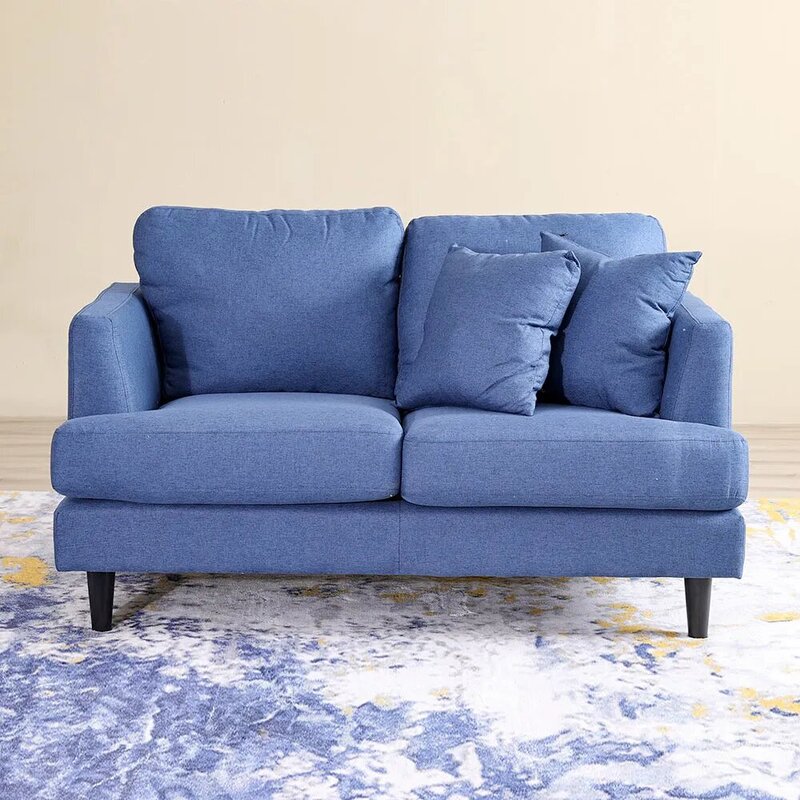 Danube Home Renz Fabric Sofa, Two Seater, Dark Blue