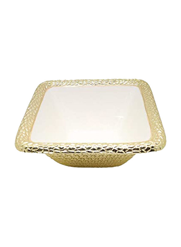 

Danube Home 25cm Pearl Square Dish Bowl, AL5901, White