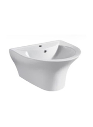 Danube Home Milano Wall Hung Round Wash Basin Single Mould, 8511, White