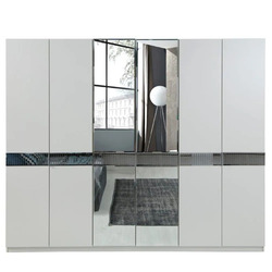 Danube Home Porto 6 Door Wardrobe, White/Grey
