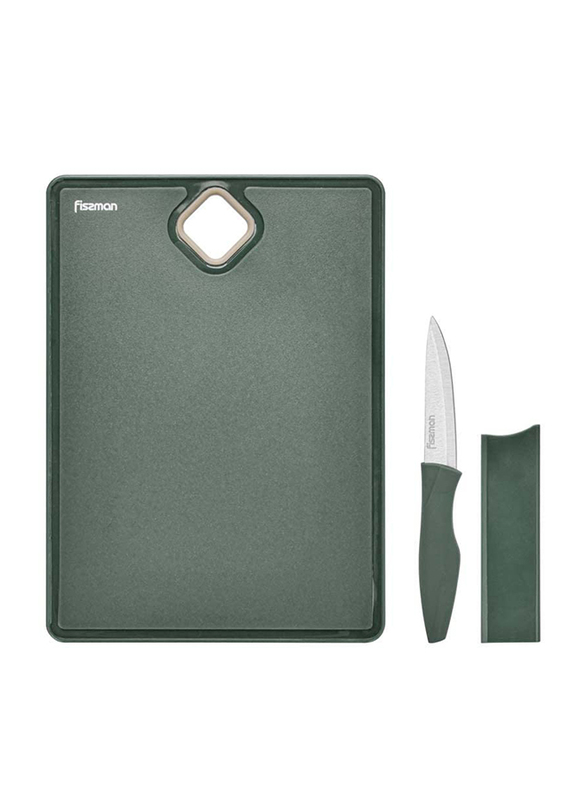 Danube Home 2-Piece Silicone Knife with Small Cutting Board, 2691, Green