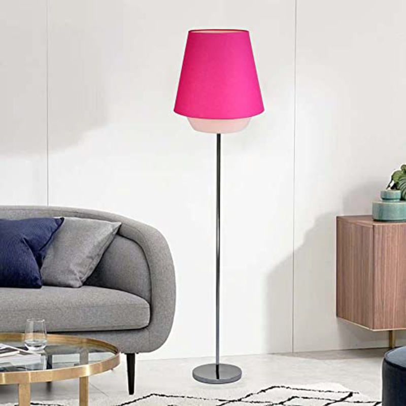 

Danube Home Rondo Metal Floor Lamp, Chrome/Rosy/Pink