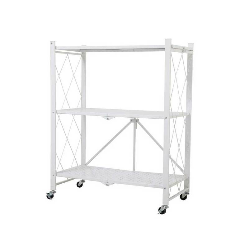 

Danube Home Encila 3 Tier Foldable Shelf, White