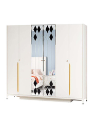 Danube Home Aloha 6 Door Wardrobe, White