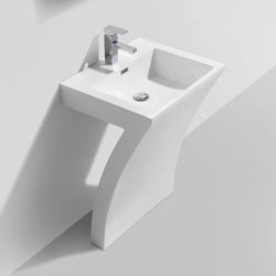 Danube Home Milano L Shape Wash Basin, White