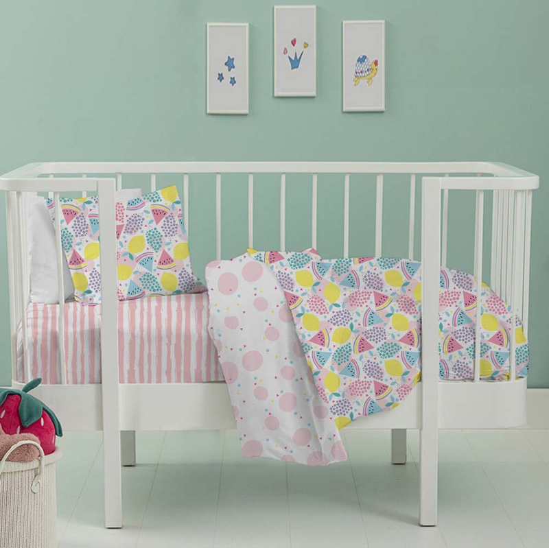 

Danube Home 3-Piece Fruits Nursery Comforter Set, Pink