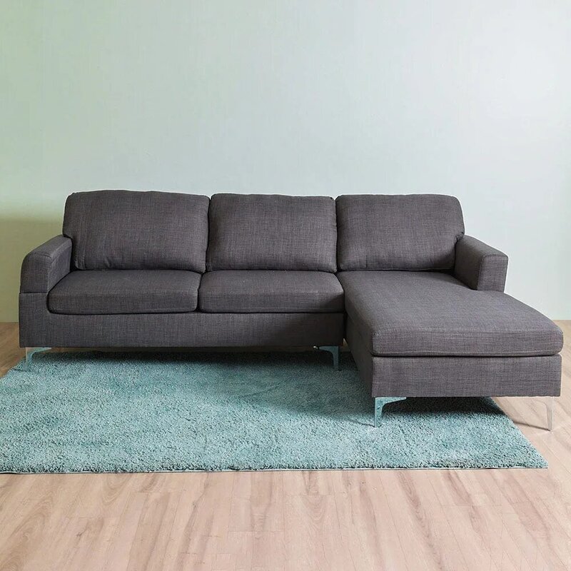 

Danube Home Aldous Right Corner Fabric Sofa, Grey
