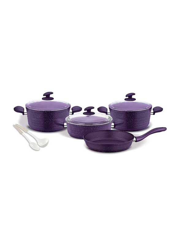 

Danube Home 9-Piece Granitec Cookware Set, G-Pr-9PC/S, Purple