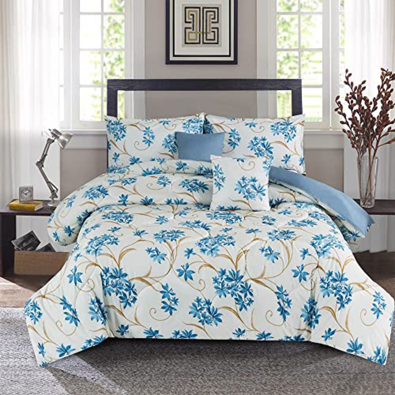 

Danube Home 6-Piece Plush Comforter Set, King, Light Beige