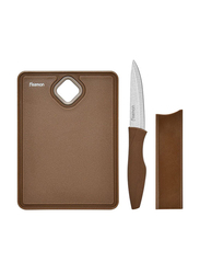 Danube Home 2-Piece Silicone Knife with Small Cutting Board, 2690, Brown