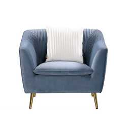 Danube Home Agnes Fabric Sofa, Single Seater, Sky Blue/White
