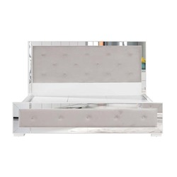 Danube Home Ezekiel King Bed, White/Silver