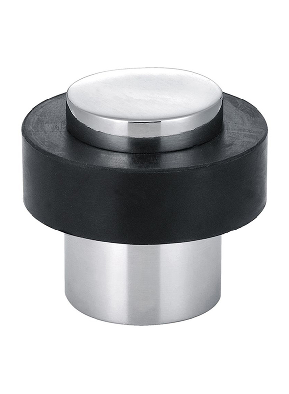 

Danube Home Stainless Steel Full Round Door Stopper, Silver/Black