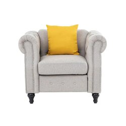 Danube Home David Fabric Sofa, Single Seater, Light Grey