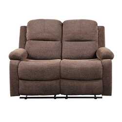 Danube Home Salvoy 2 Seater Fabric Recliner, Brown