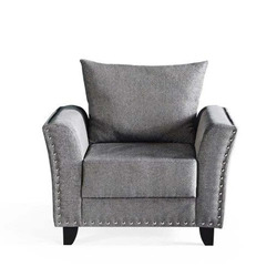 Danube Home Ashley 1 Seater Fabric Sofa, Dark Grey