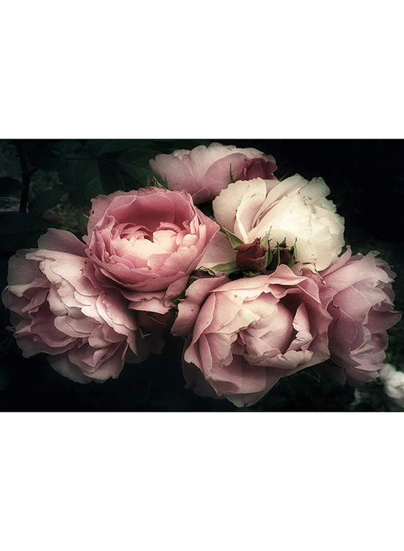 Danube Home Diana Peony Bunch Glass Wall Art, 120 x 80 x 0.4cm, Multicolour