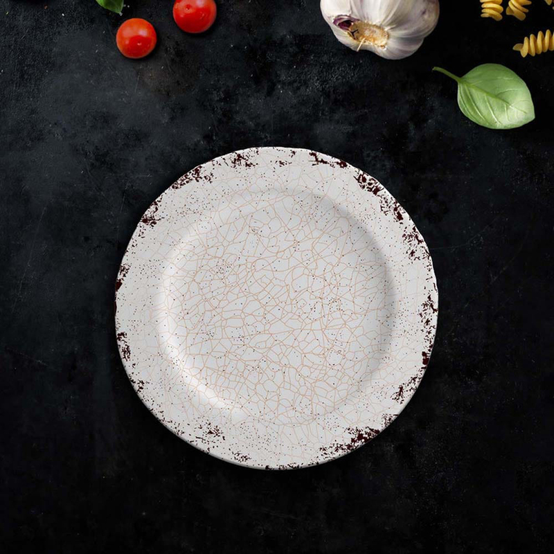 

Danube Home 9-inch Rustic Round Plate, SH64925, White