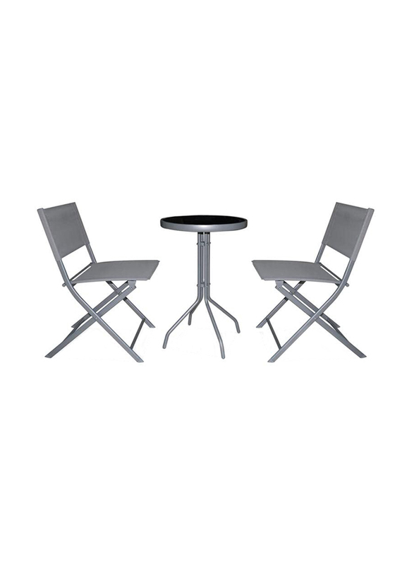 

Danube Home 3 Piece Angela Textilene Bistro Set, 79 x 52 x 42cm, Grey