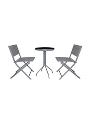 Danube Home 3 Piece Angela Textilene Bistro Set, 79 x 52 x 42cm, Grey