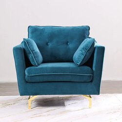Danube Home Prague Fabric Sofa, Single Seater, Deep Blue