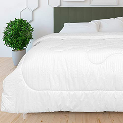 Danube Home Comfy Stripe Duvet, Single, White